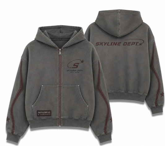 SkylineDept. Washed Grey zip up